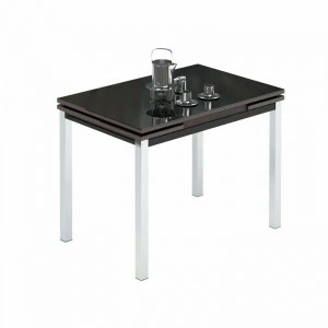 Обеденный стол раздвижной с черным стеклом венге Leset "Париж 2Р" IMPEX  00-3967180 Венге;черный