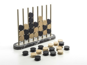 Настольная игра из Карнико-серого мрамора и грецкого ореха