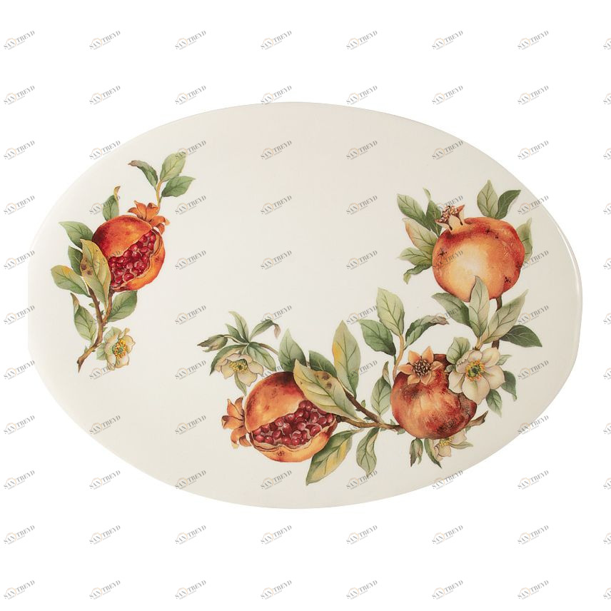 Блюдо керамическое овальное бежевое "Гранат" JULIA VYSOTSKAYA ГРАНАТ 00-3946359 Бежевый 