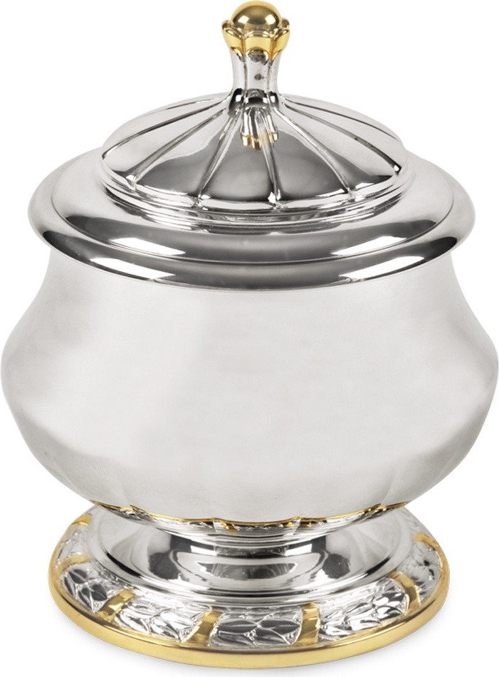 10666683 Икорница Серебряная Русские самоцветы Россия 