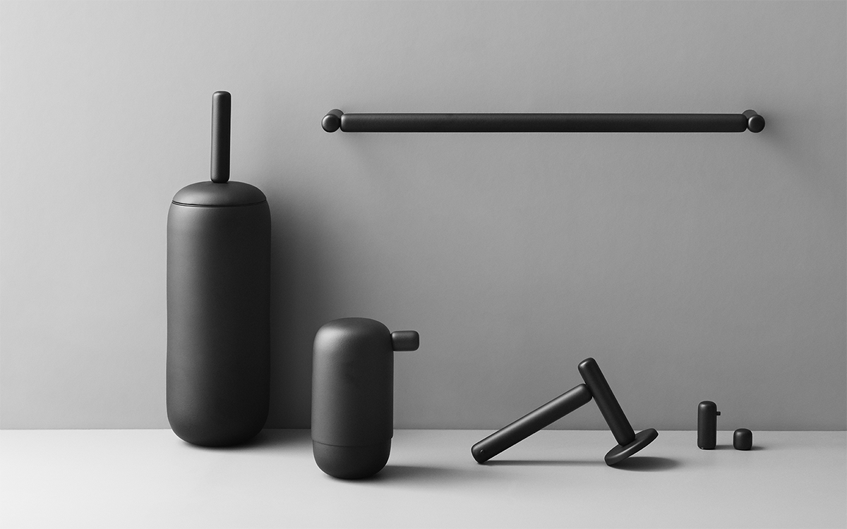 128008R8001 Держатель туалетной щетки Pebble - черныйd line Bjarke Ingels Group  - Вид №1