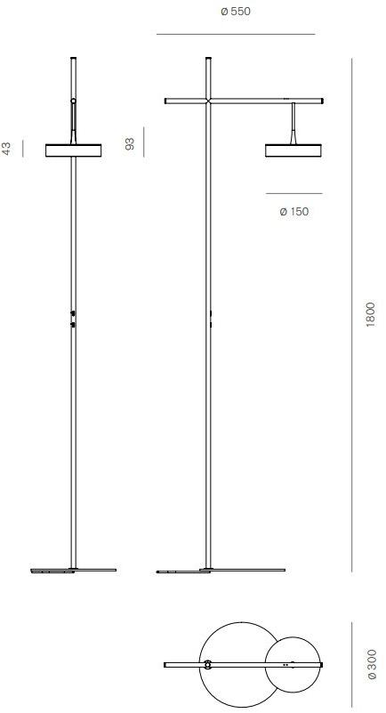 Firmamento Milano Светодиодный торшер для чтения из стали Tambù Cg-047fm-xx- - Вид №1