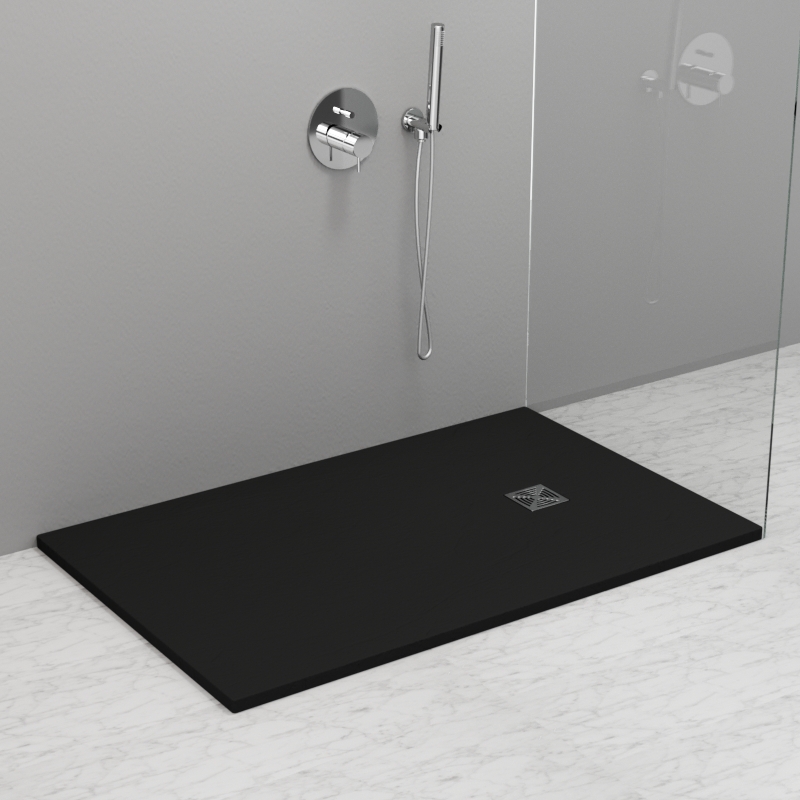 705954 Душевой поддон из минерального литья АНТРАЦИТ в комплекте с сифоном, Kerasan DOCCIA Италия