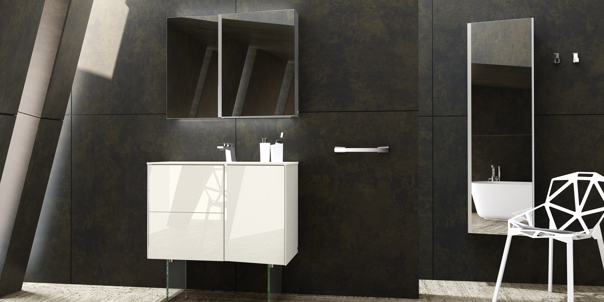 Sonia Пенал настенный FRACTAL METAL BLANCO 154975 - Вид №1