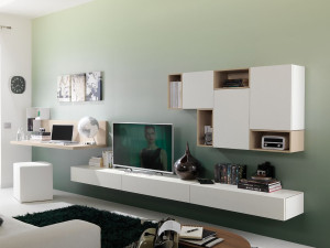 Деревянная стена с письменным столом