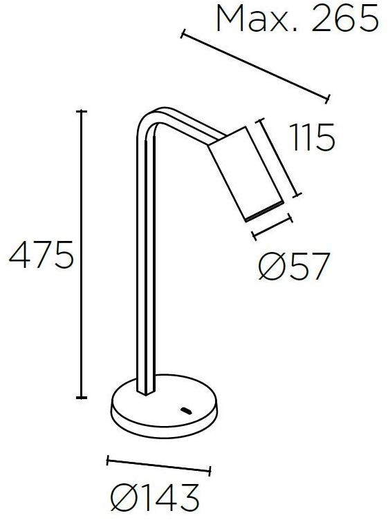 LEDS C4 Настольная металлическая светодиодная лампа прямого света с фиксированным кронштейном Simply 10-7982-05-05/14-14 - Вид №3