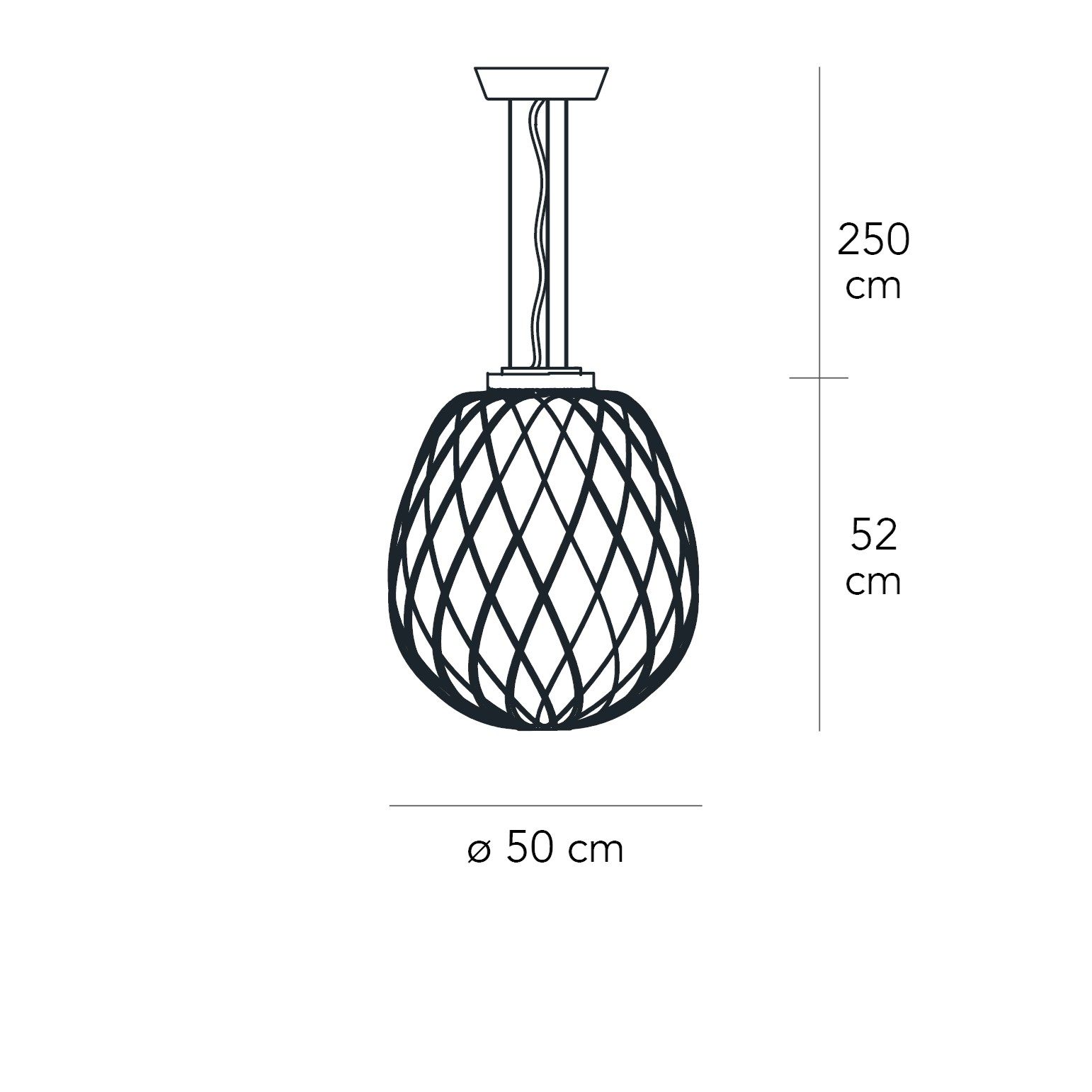 Стеклянный и металлический подвесной светильник FontanaArte Pinecone ARCH-00121081 - Вид №6