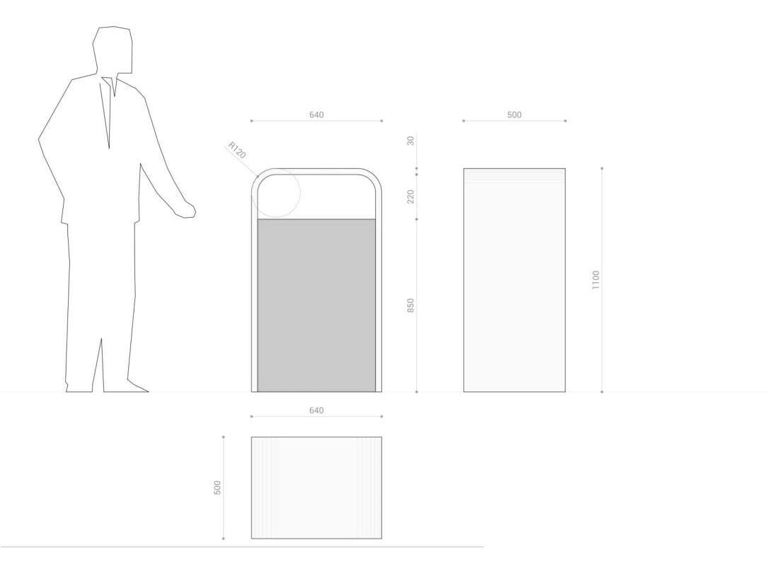 Стальные и бетонные стойки для мусора Viscio Urban Design Flow ARCH-00060844 - Вид №2