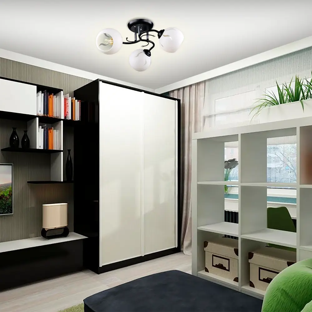 Люстра потолочная Рассвет 3 лампы 9 м² цвет белый КЛЮЧНИК STLM-2138839 - Вид №10