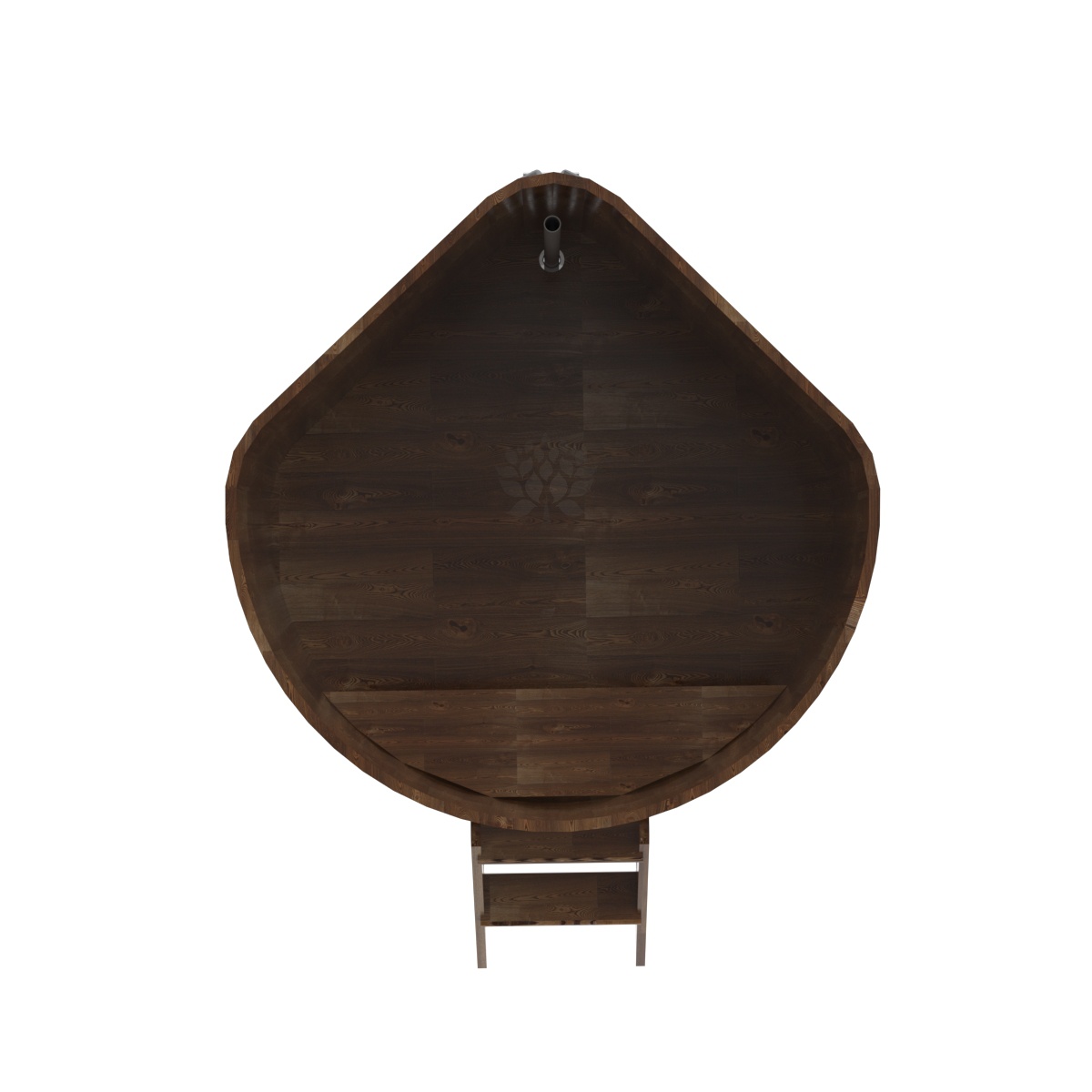 1585 Купель угловая из сращенных ламелей лиственницы 1,37х1,37х1,1 морёная Alyarus  - Вид №5