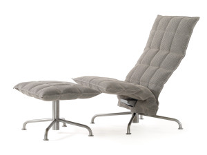 Тканевое вращающееся кресло с подставкой для ног