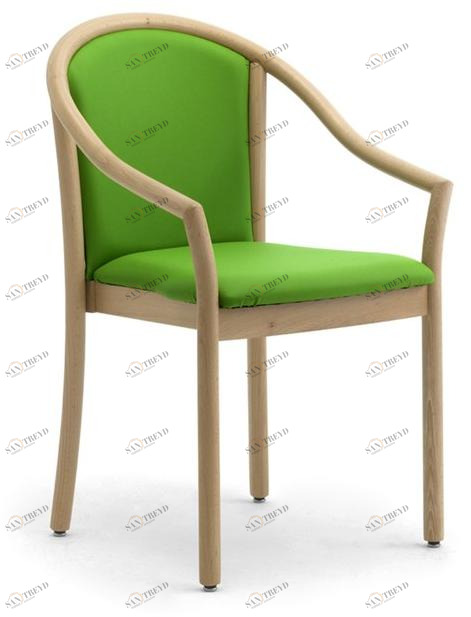 Leyform Стул из бука и ткани с подлокотниками  1699 