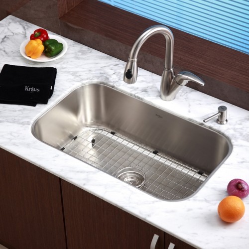 KBU14 Мойка кухонная прямоугольная Krausru  - Вид №7
