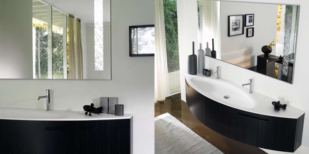 Комбинация ванной комнаты SY24 в отделке H91 Corian/80 Ebano MILLDUE SYMI SYMI24 - Вид №1