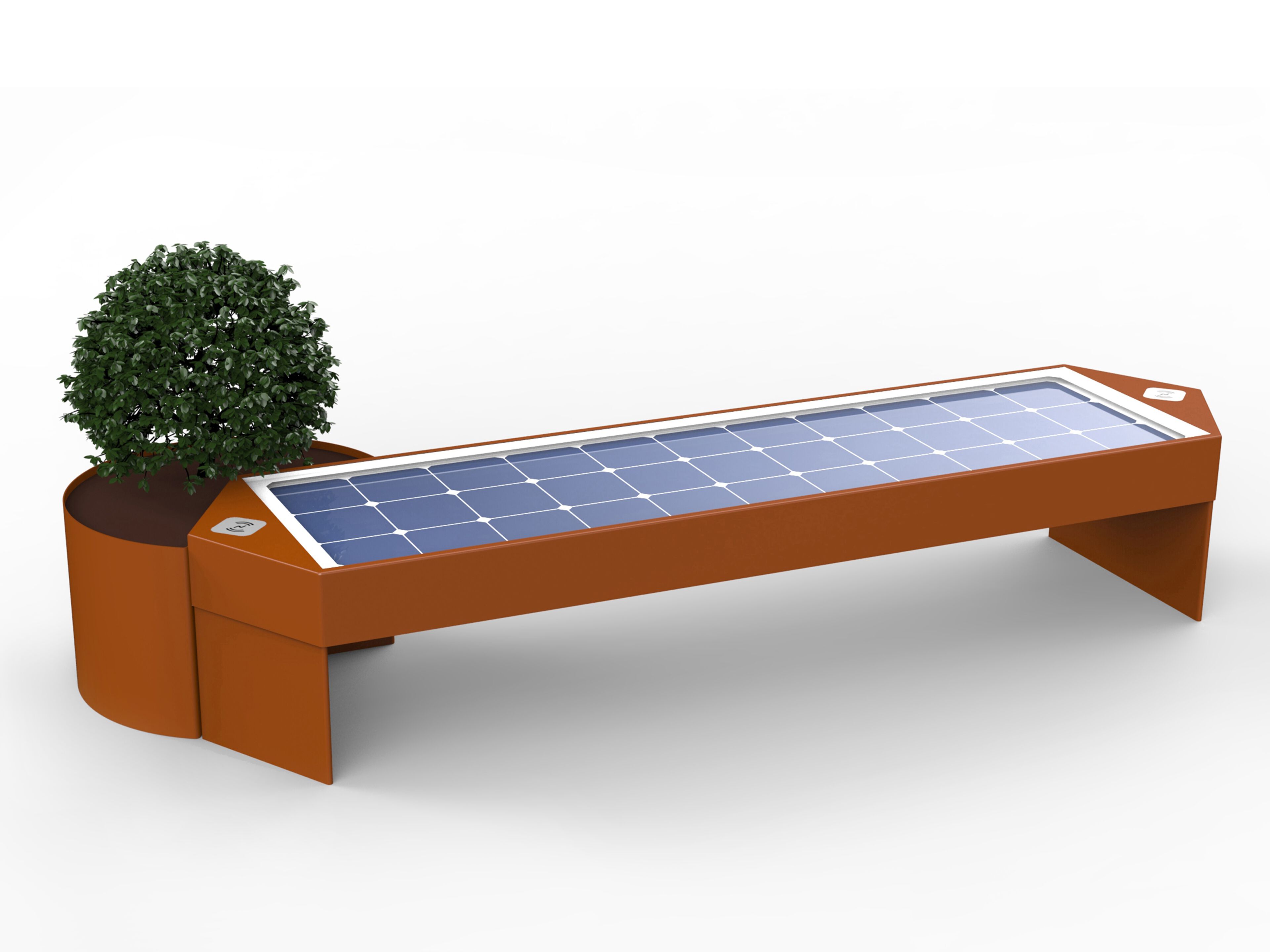 Стальная скамья со встроенной плантатором и USB-разъемом CITYSì LUX ARCH-00112178