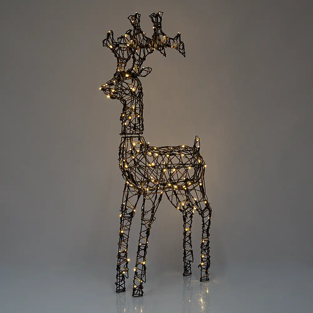 17861641 Электрогирлянда-фигура «Олень» 160 LED ламп, 98 см, коричневый цвет, для улицы STLM-0957093 Santreyd 