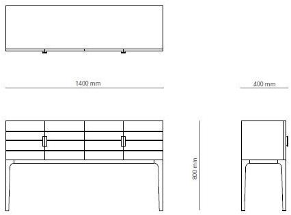 PRADDY Прямоугольная деревянная консоль с ящиками Pavanne Ml389 - Вид №3