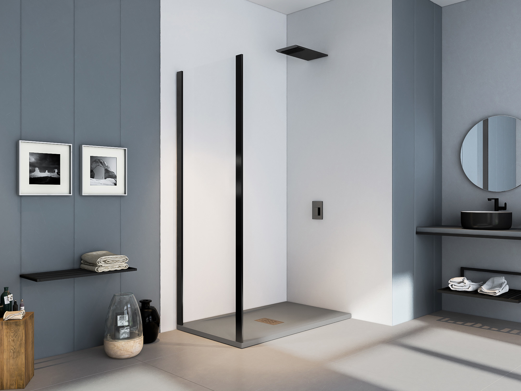 Угловая душевая перегородка Santreyd SP-90-C-В Makiato 90×185 см 84107360 STLM-0046538