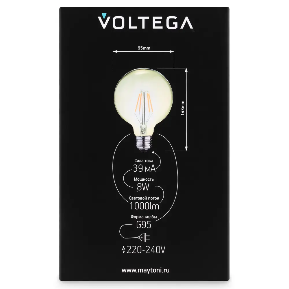 Декоративная филаментная лампа Voltega G95 тонированная 8Вт E27 с диммером 89345998 STLM-0920763 - Вид №6