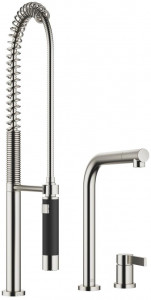 32800790-06_1_27789970-06_1 Смеситель на два отверстия с отдельными розетками с profi-душевым гарнитуром - платина матовая Dornbracht Elio