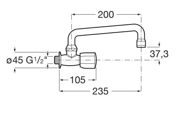 Настенный однорычажный кухонный смеситель с поворотным изливом Roca Brava ARCH-00052743 - Вид №2