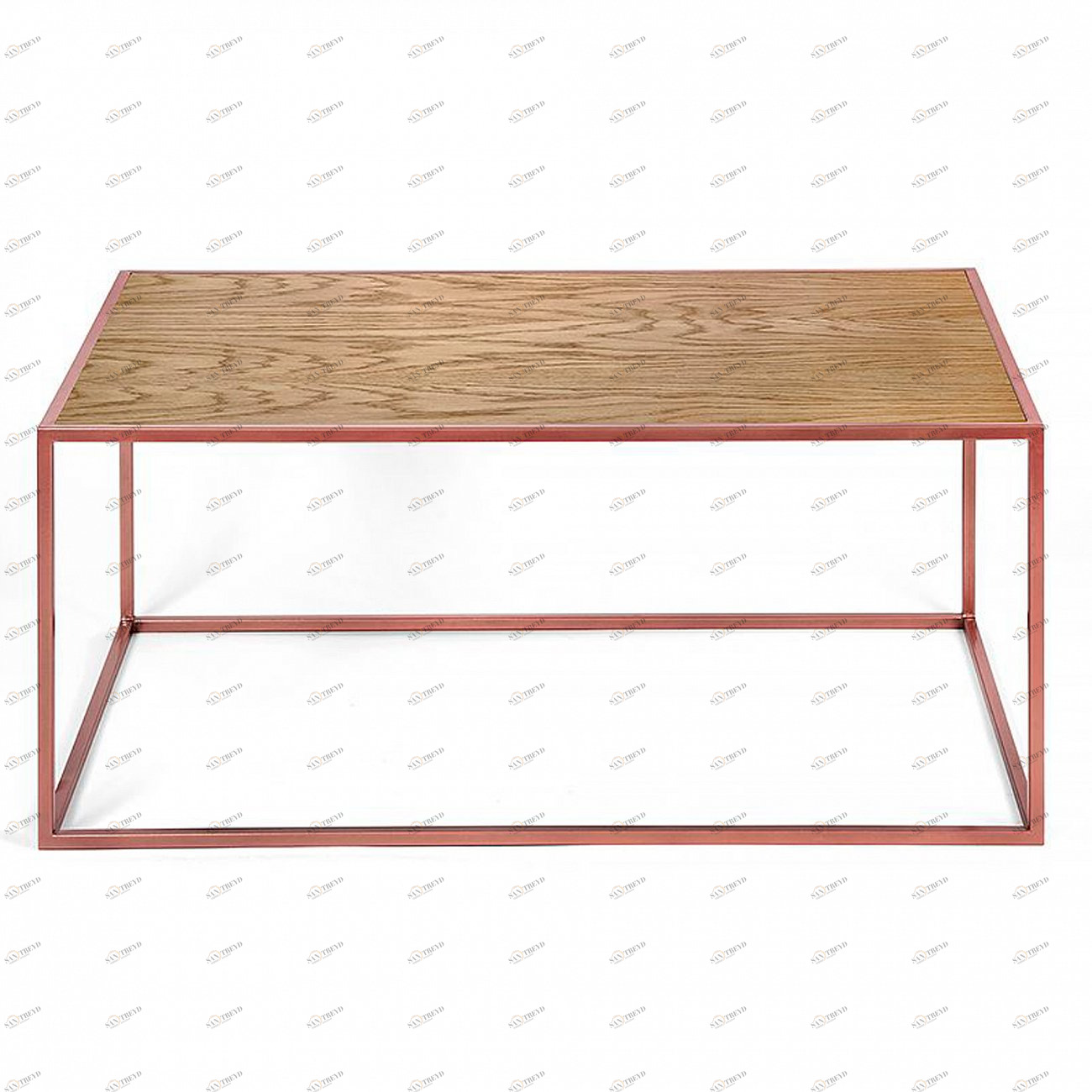 Журнальный столик прямоугольный темный дуб с ножками медь 80 см Darmian into copper INTELLIGENT DESIGN  260707 Коричневый 
