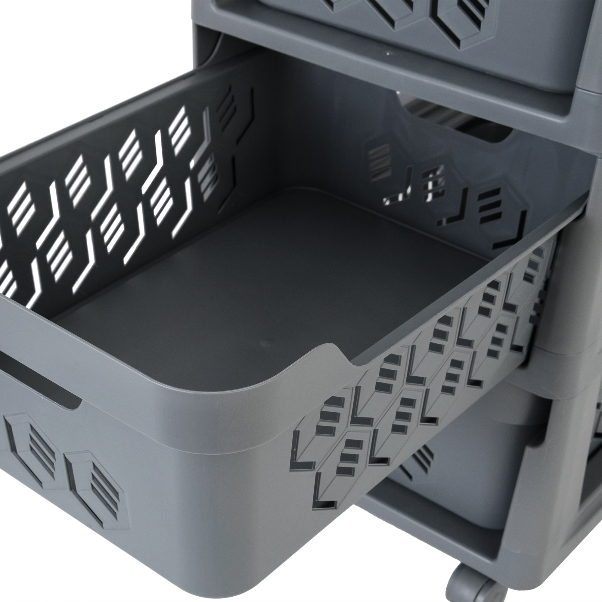 82995147 Комод Deluxe, 4 ящика, 300х385х690 мм, пластик, цвет серый Santreyd  - Вид №3