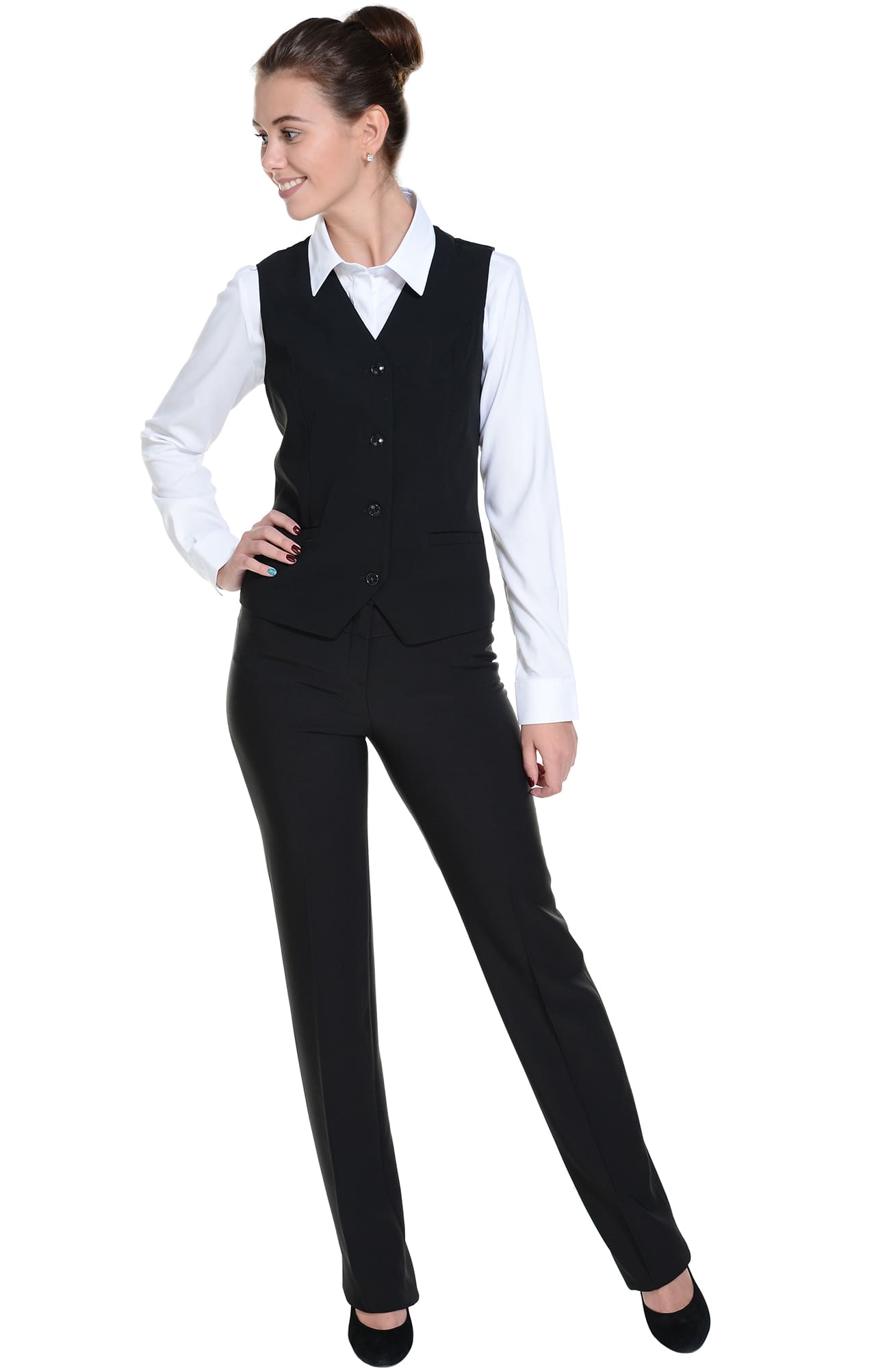 62874 Жилет  женский BLACK El-Risto  Одежда для официантов  размер 48  - Вид №12