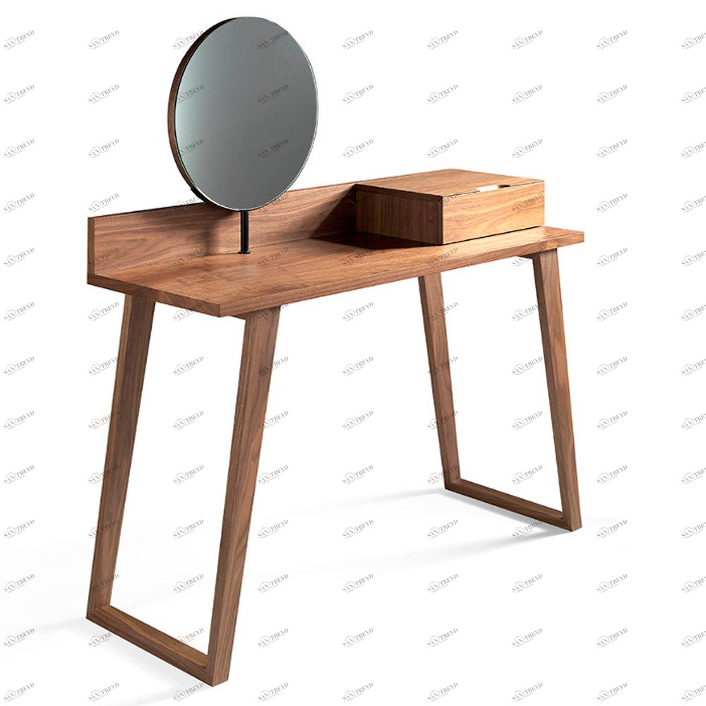 Туалетный столик с зеркалом и ящиком деревянный, охра Angel Cerda ANGEL CERDA  147043 Орех;коричневый 