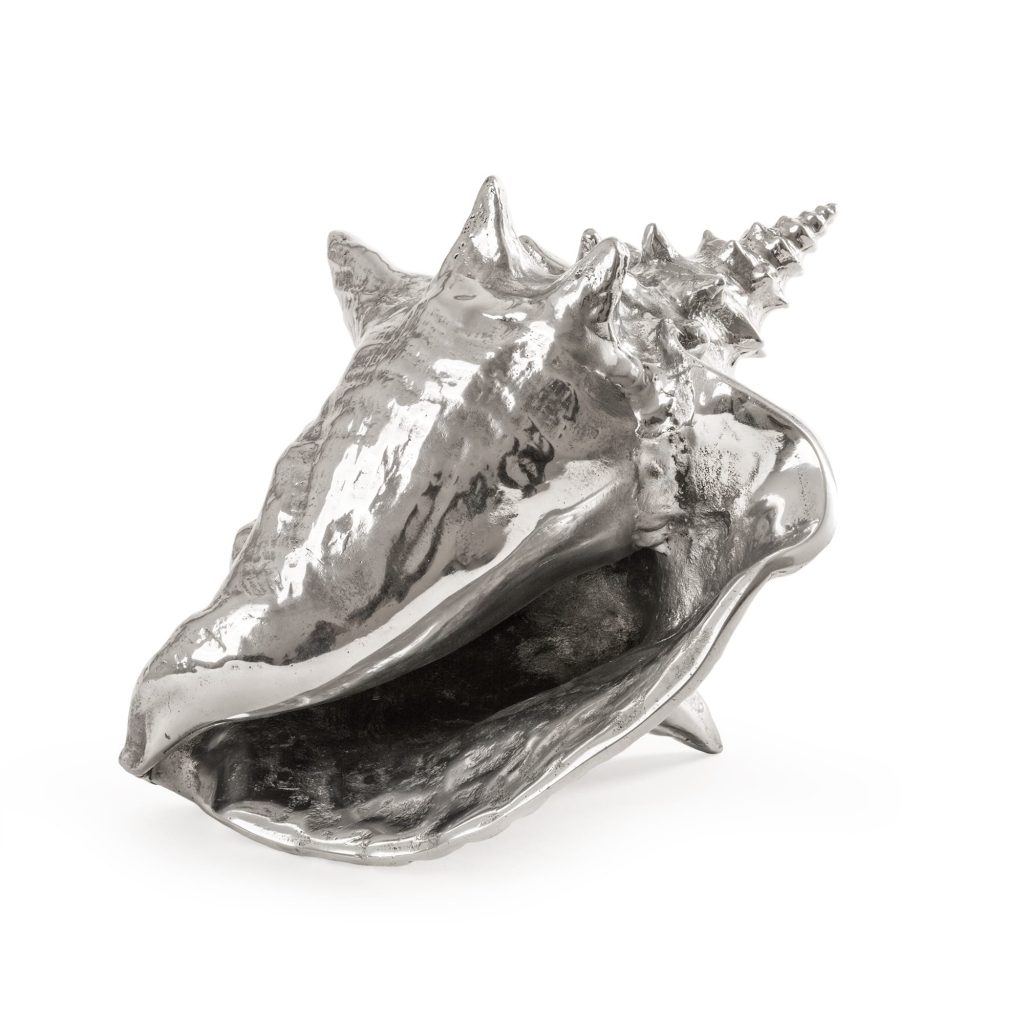 Статуэтка декоративная алюминиевая 13,5х23,5 см серебряная Wundekammer Shell SELETTI  00-3883243 Серебро  - Вид №3