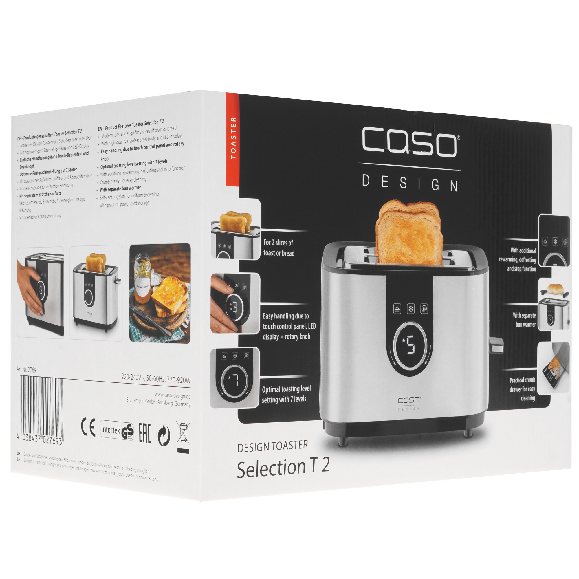 5342140 Тостер CASO Selection T2 серебристый STDN-0044889 - Вид №8