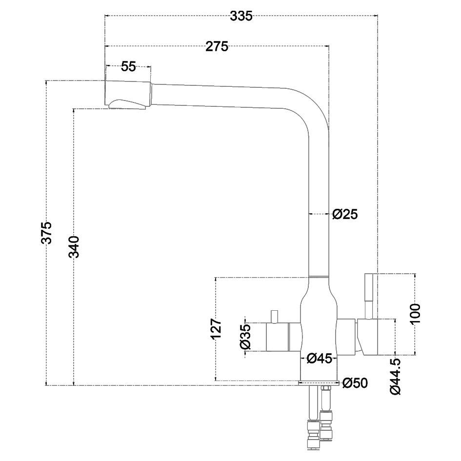 Смеситель д/кухни MELANA-610304 Stello нерж.сталь, с переключателем на фильтр, однорычажный, сатин - Вид №3
