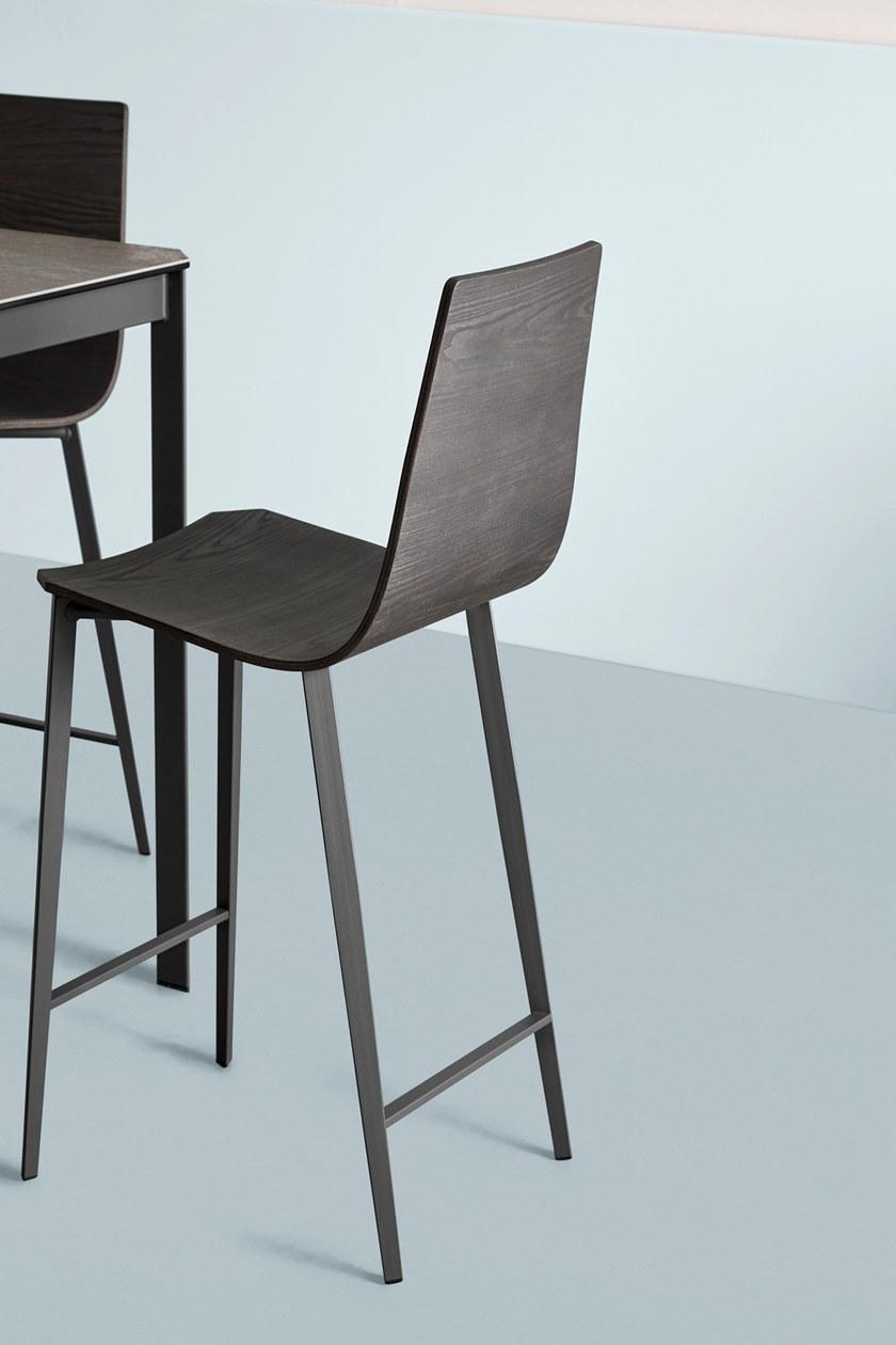 MOBLIBERICA Высокий деревянный табурет с подставкой для ног Salt sun-id-1491903 - Вид №1