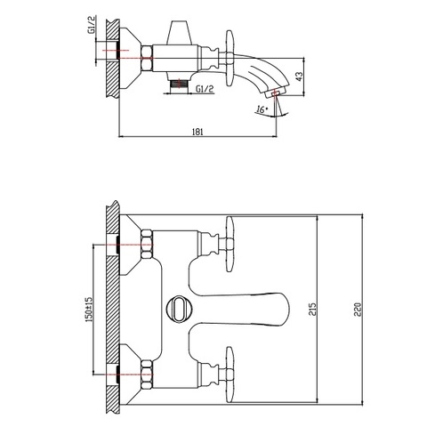 Orange Kristi M33-100cr однорычажный ванно/душевой смеситель Белый sun-id-1516928 - Вид №1