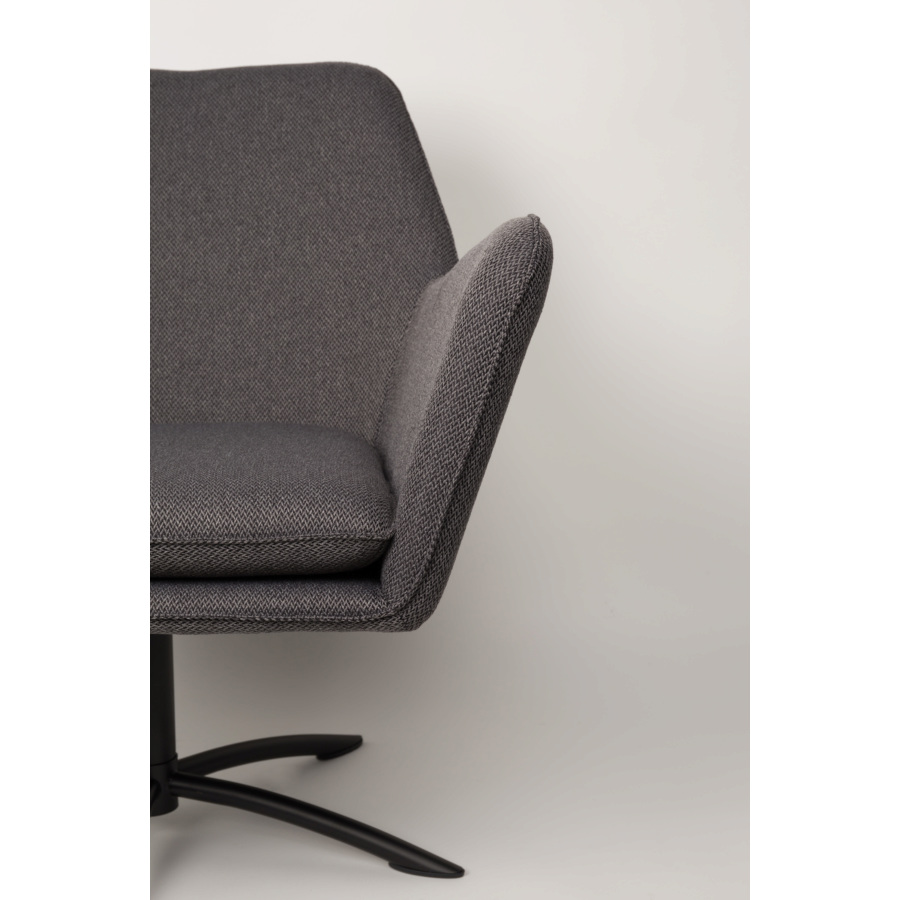 Лаунж кресло Knut темно-серое White Label Living 3100037 - Вид №7