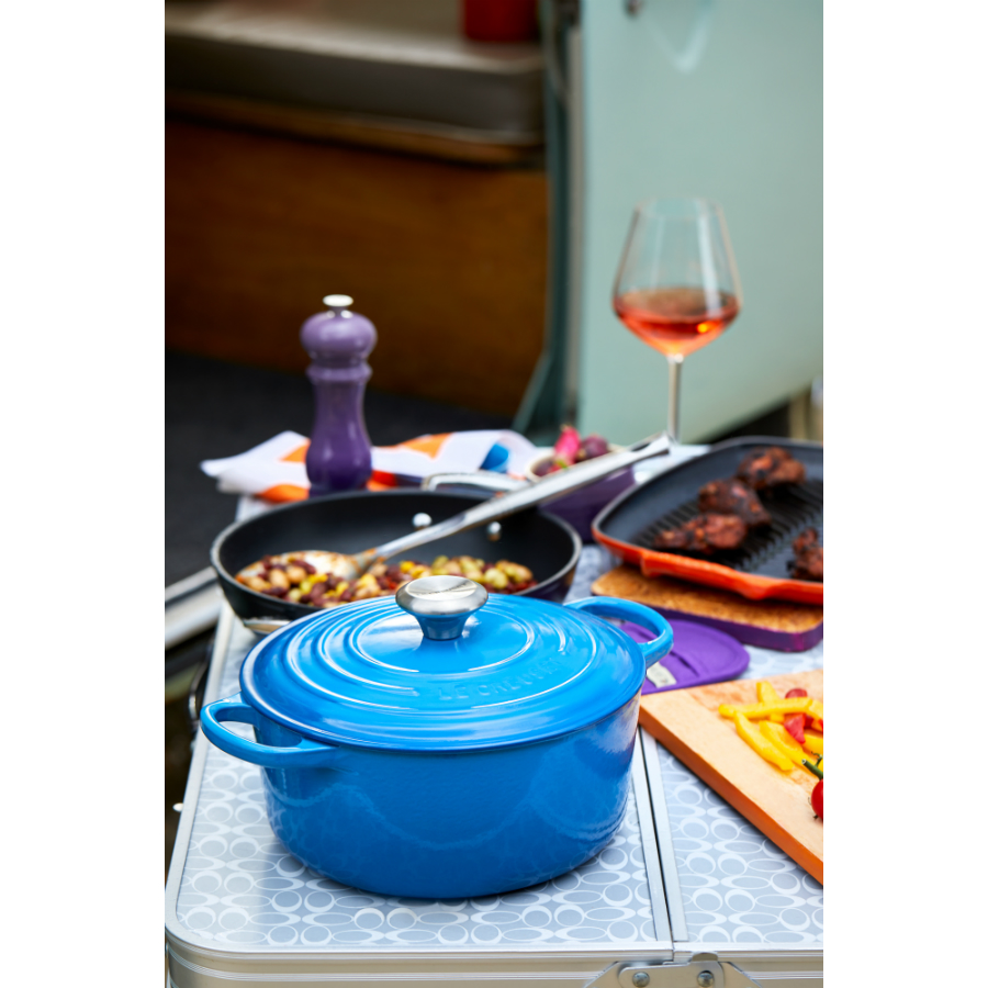 Кастрюля чугунная Le Creuset, Ø22 см, голубая 21177222002430 - Вид №1