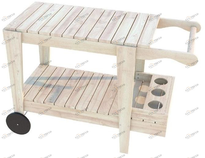 Zuri Design Тележка для еды из ели  G-01-cr01 