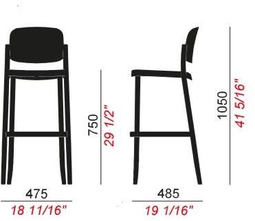 COLOS Высокий штабелируемый табурет из полипропилена Piazza sun-id-1433785 - Вид №4