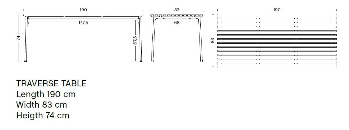 Прямоугольный садовый стол из ясеня Hay Траверс ARCH-00128266 - Вид №37