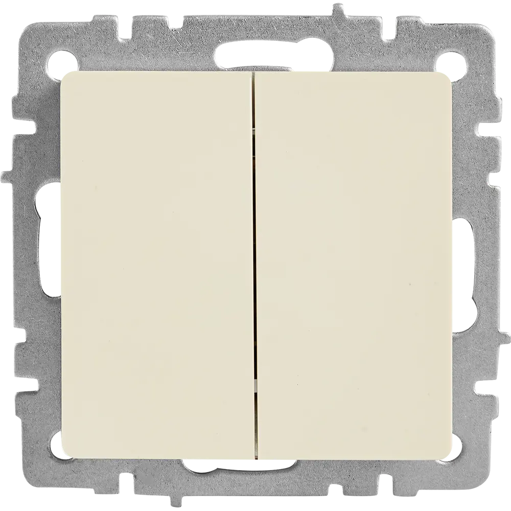 Проходной выключатель IEK Brite 2-клавишный бежевый для интеллектуального освещения 87761688 STLM-1116367 - Вид №1