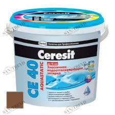 Затирка №58 Aquastatic CE 40 темно-коричневая 2кг (ведро) CERESIT 2544105