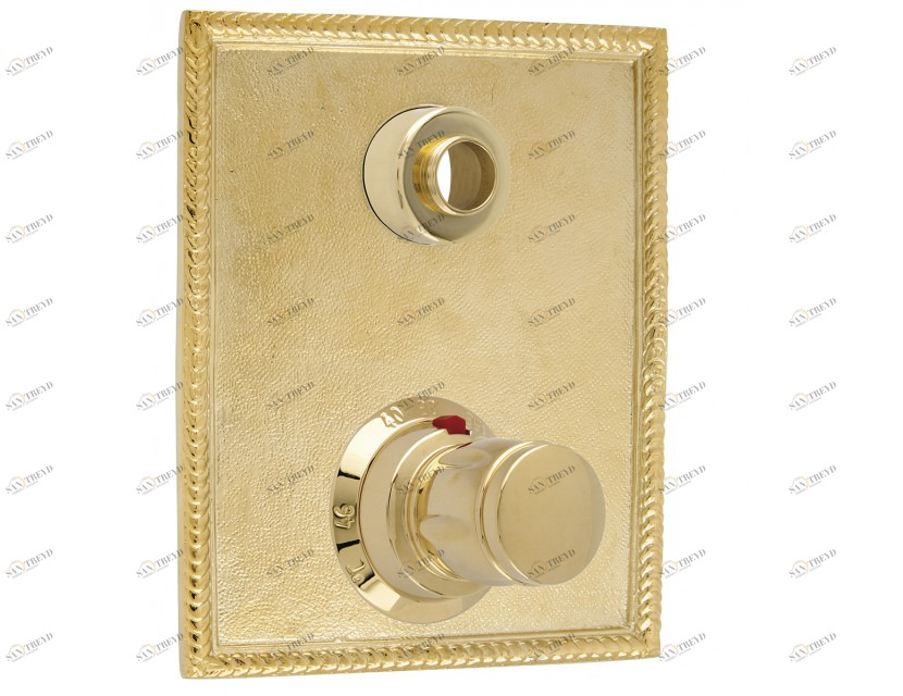 046290.2B0.62 Комплект отделки с ручкой для термостатической системы с переключателем на 2 направления Сатин никель Mestre 