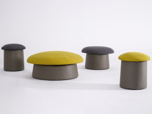 Круглый пуф из ткани