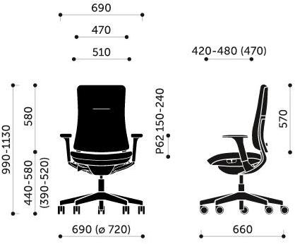 profim Регулируемое по высоте офисное кресло из ткани Violle sun-id-1420856 - Вид №4