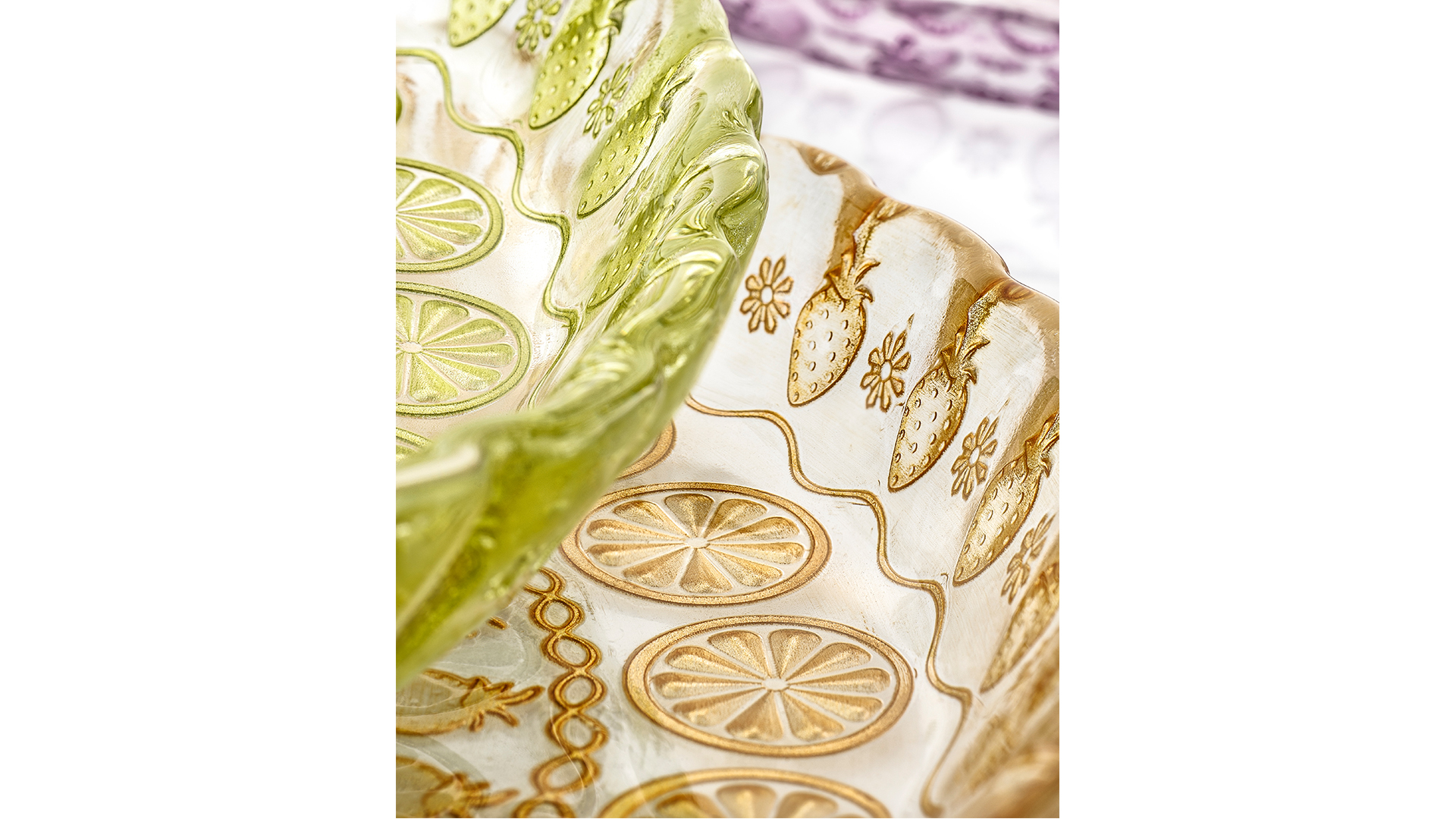 10608060 IVV Тарелка закусочная IVV "Витамины" 21см (аметистовый узор) Стекло  - Вид №1