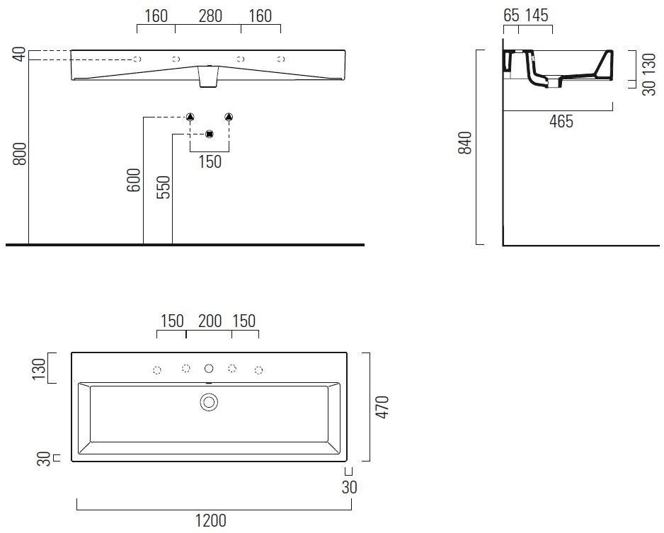 8924111 Накладная раковина на столешницу  овальная GSI ceramica Kube - Вид №4