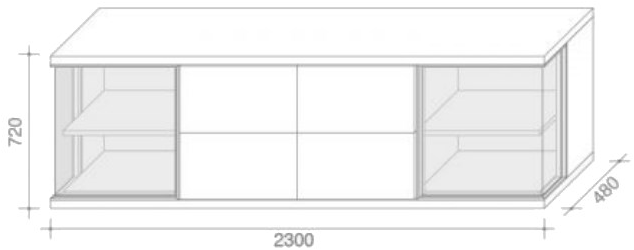 Lema Комод из стекла и термообработанного дуба Glance sun-id-1411262 - Вид №3