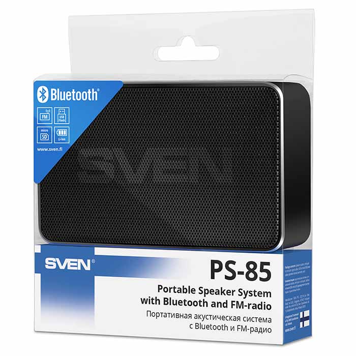 SV-018498 ps-85, черный, акустическая система (1.0, мощность 5 вт (rms), bluetooth, fm-тюнер, usb, microsd, встроенный аккумулятор) Sven Santreyd  - Вид №6