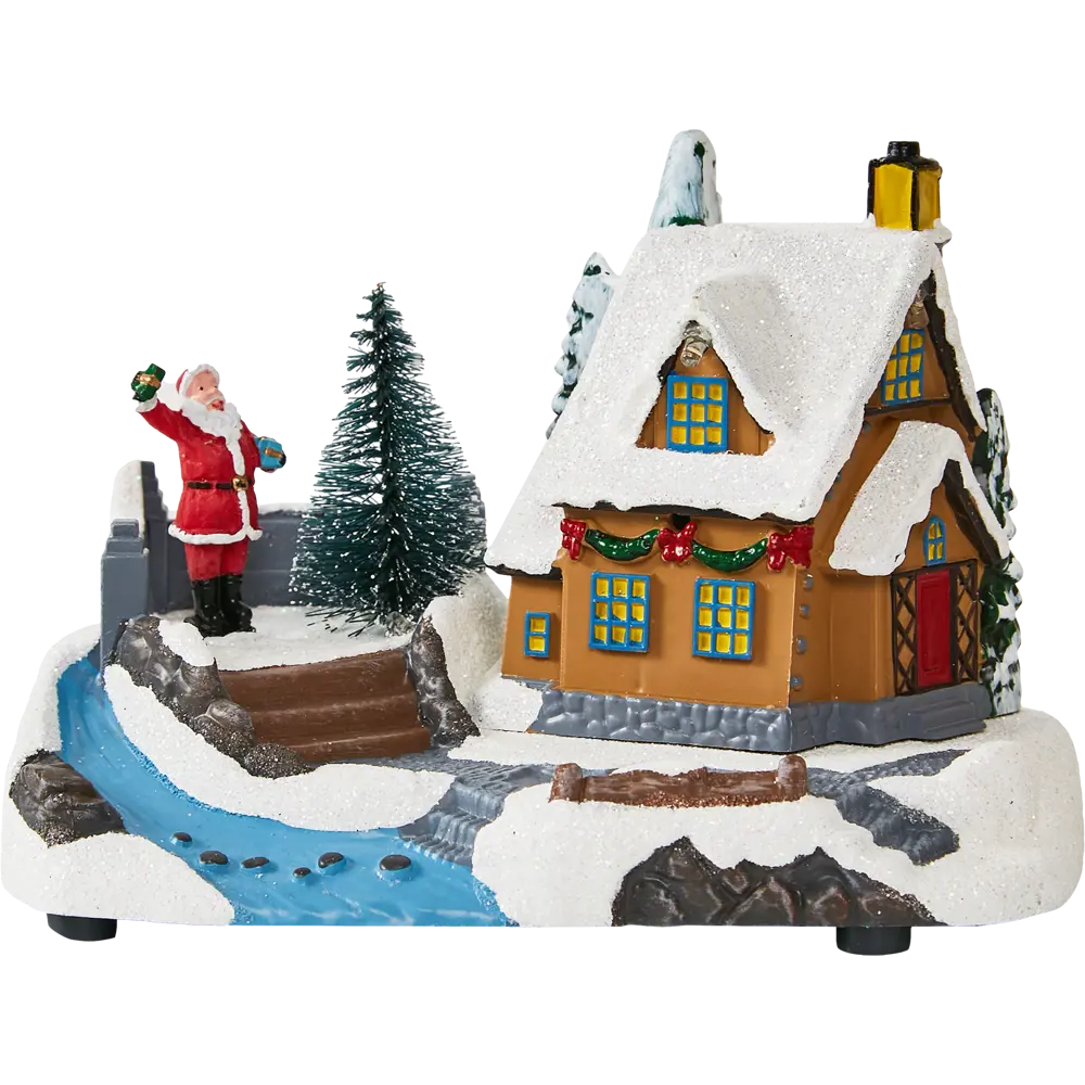 87547211 Композиция новогодняя светодиодная Домик у реки 17x11x12 см STLM-0952768 Santreyd  - Вид №1