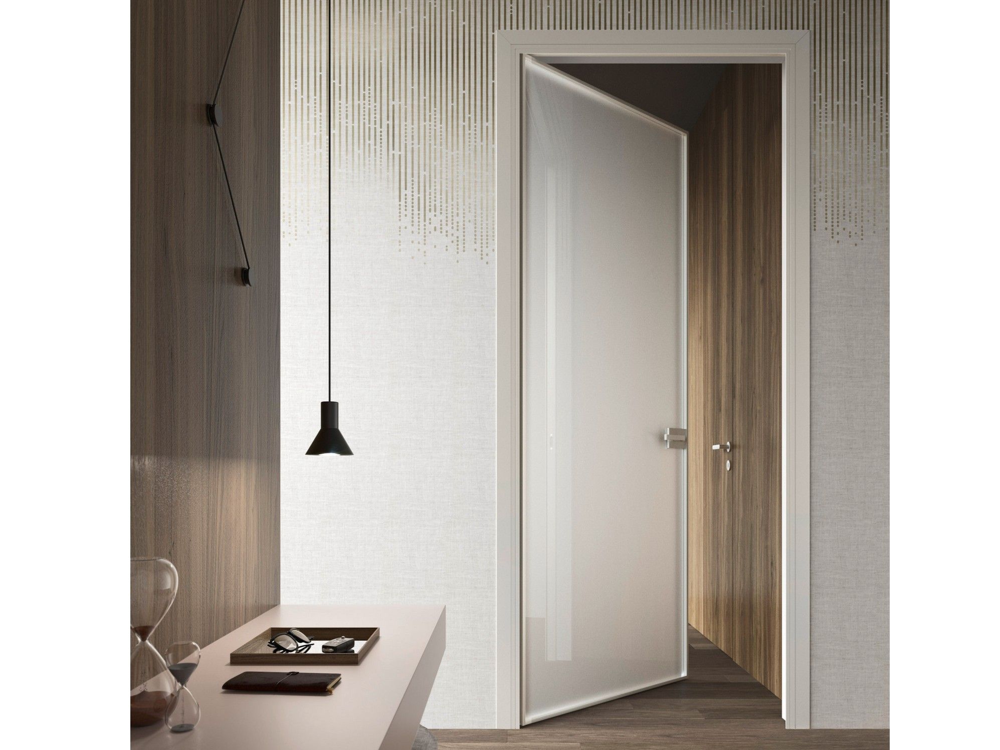 Стеклянная и алюминиевая распашная дверь BLUINTERNI Quadro-Frame ARCH-00043088